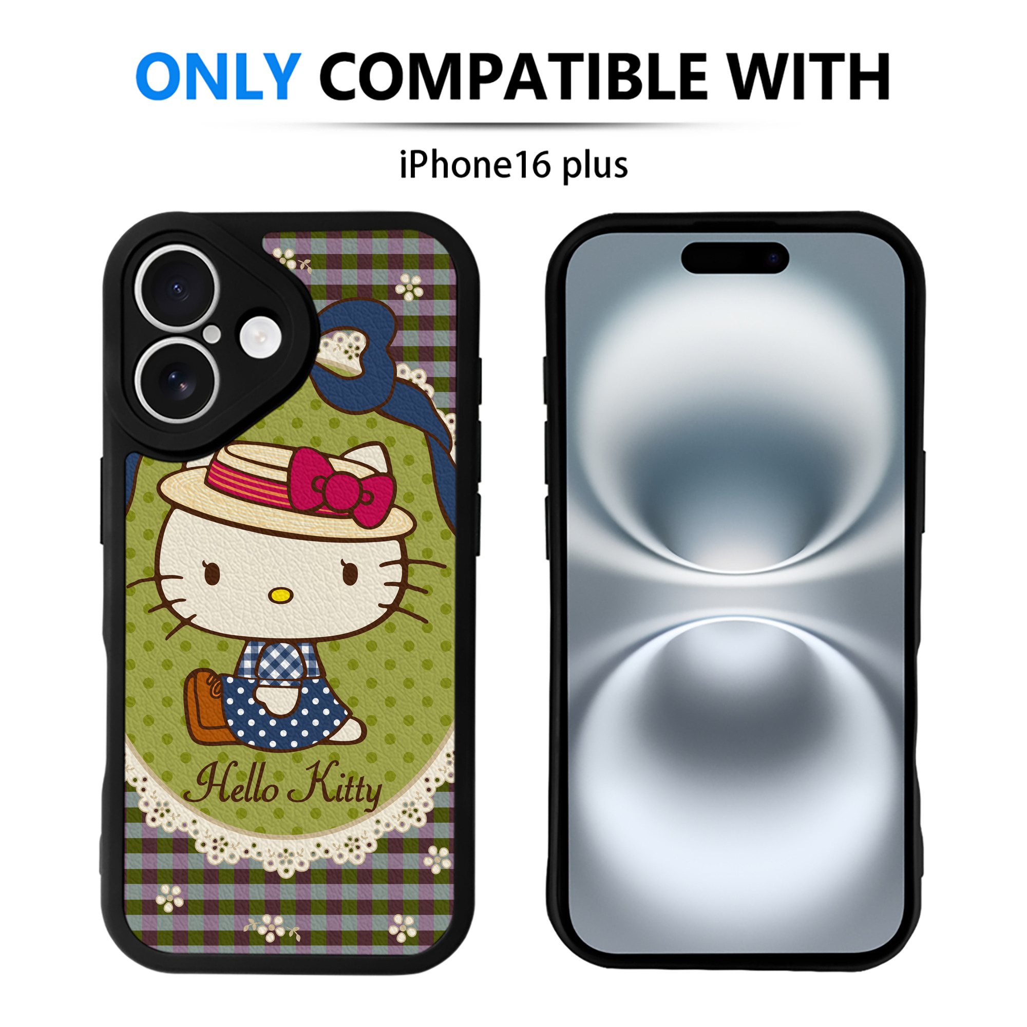 （画像用） Hello Kitty ハローキティ 【iPhone 16シリーズ対応】シリコンスマホケース（レザー調） 材質：シリコン